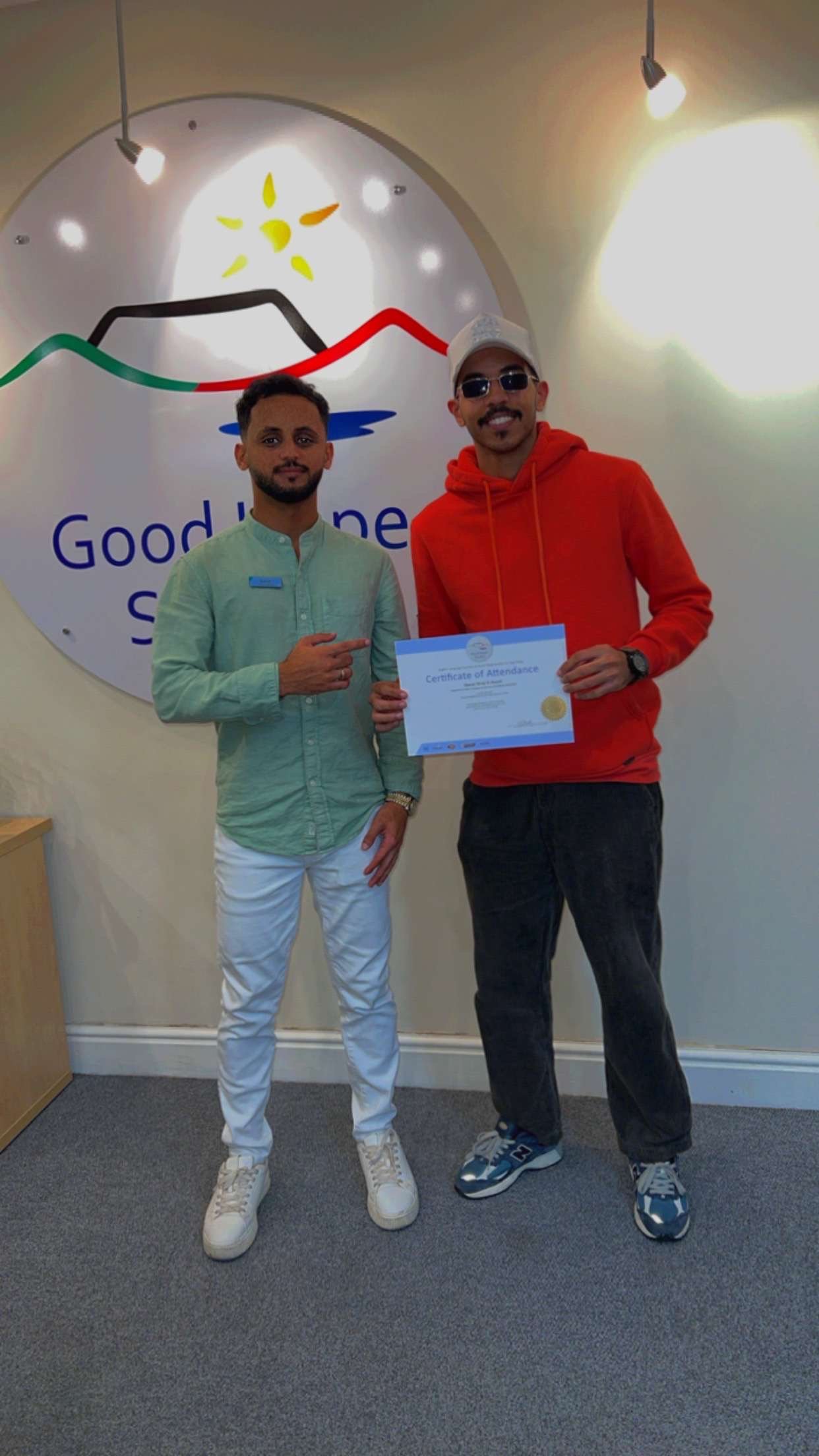 A student receiving his certificate